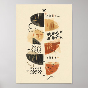 Afrobohémien Mudcloth Art mural abstrait Boho