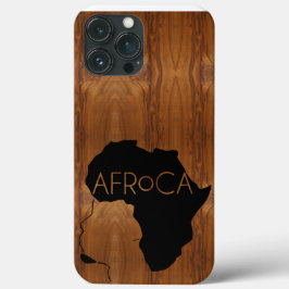 AFRoCA MALE Afro plus Africa Wood Grain look iPhone 13 Pro Max Hoesje