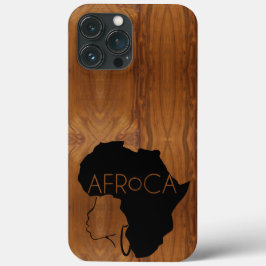 AFRoCA VROUW Afro plus Africa Wood Grain look iPhone 13 Pro Max Hoesje