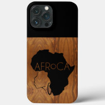 AFRoCA VROUW Afro plus Africa Wood Grain look