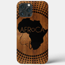 AFRoCA VROUW Afro plus Africa Wood Grain look iPhone 13 Pro Max Hoesje
