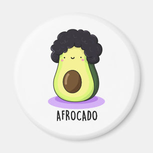 Afrocado Funny Avocado met Afro Pun Magneet