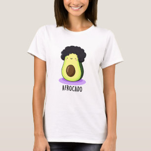 Afrocado Funny Avocado met Afro Pun T-shirt