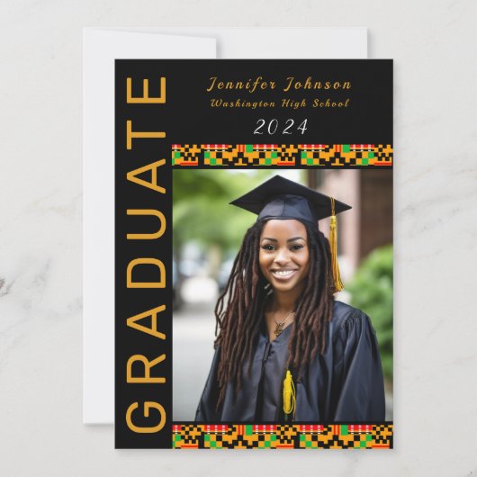 Afrocenic African American Graduation Invitation (Devant)