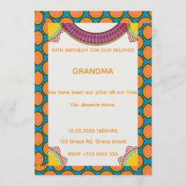 Afrocentric Birthday Invitation | Ankara Pattern  Kaart