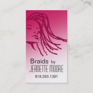 Afrocentric Braids Hair Stylist - fuschia Visitekaartje