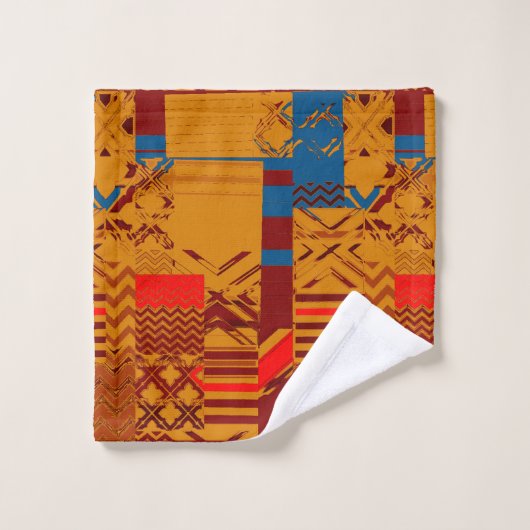 Afrocentric Geometric Print Bath Towel Set (Gant de toilette)