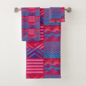 Afrocentric Geometric Print Bath Towel Set Bad Handdoek (Insitu)