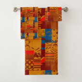 Afrocentric Geometric Print Bath Towel Set Bad Handdoek (Insitu)