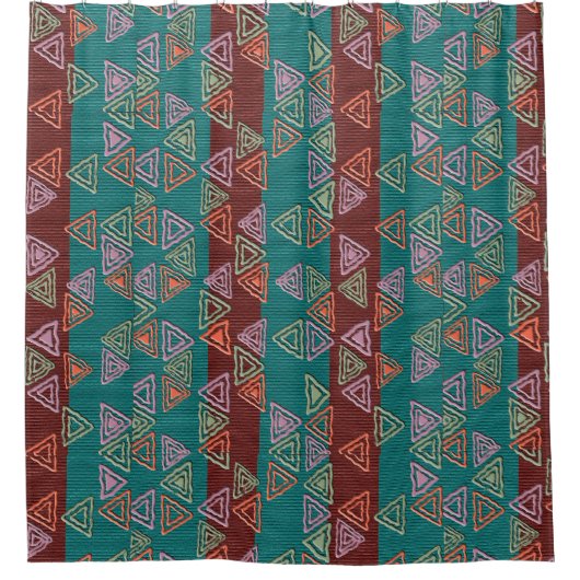 Afrocentric Geometric Print Shower Curtain  Douchegordijn (Voorkant)