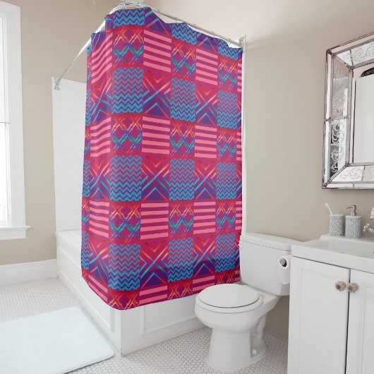 Afrocentric Geometric Print Shower Curtain Douchegordijn
