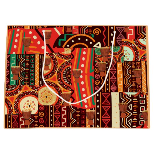 Afrocentric Kente Tribal Pattern Groot Cadeauzakje (Voorkant)