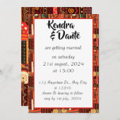 Afrocentric Kente Tribal Pattern Kaart (Voorkant / Achterkant)