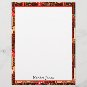 Afrocentric Kente Tribal Pattern Notitieblok Briefhoofd