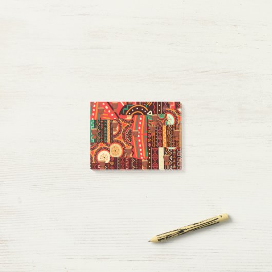 Afrocentric Kente Tribal Pattern Post-it® Notes (Op bureau)