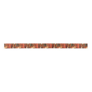 Afrocentric Kente Tribal Pattern Satin Ribbon Lint