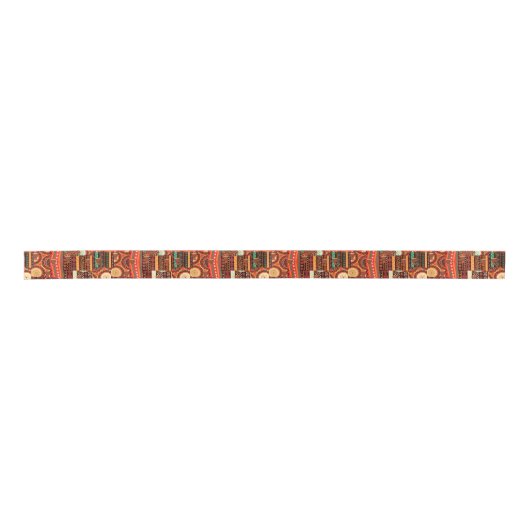 Afrocentric Kente Tribal Pattern Satin Ribbon Lint (Voorkant)