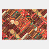 Afrocentric Kente Tribal Pattern Wrapping Paper S (Voorkant 2)