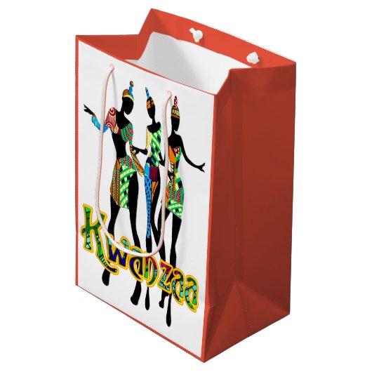 Afrocentric Kwanzaa Print Medium Cadeauzakje (Voorkant Gekanteld)