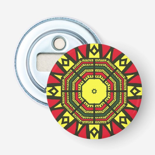 Afrocentric Mandala Button Flesopener (Voorkant)