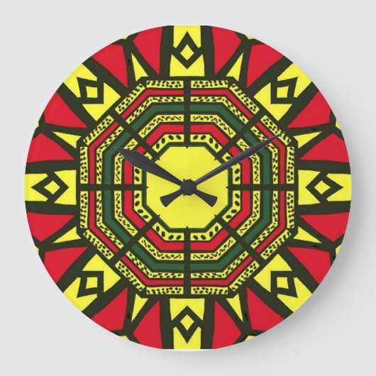 Afrocentric Mandala Grote Klok (Voorkant)