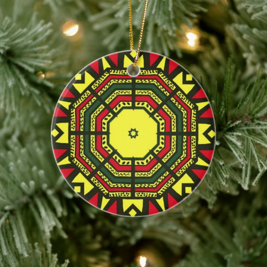 Afrocentric Mandala Keramisch Ornament (Boom)