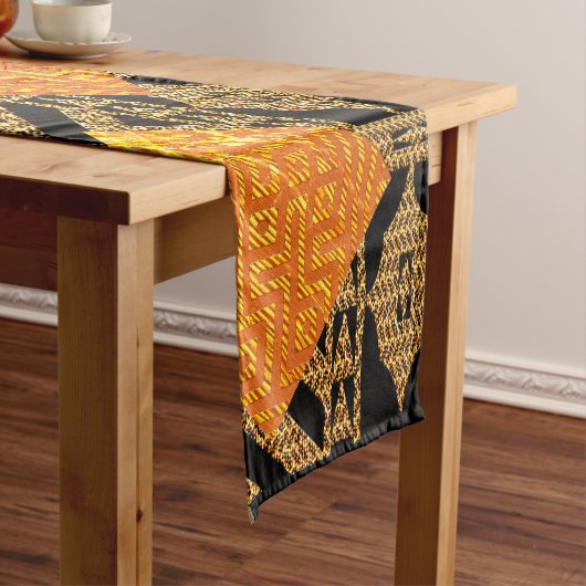 Afrocentric Mud Cloth Motif Korte Tafelloper (Voorbeeld)