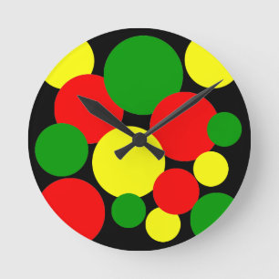 Afrocentric Polka Dots Ronde Klok