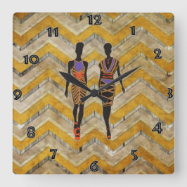 Afrocentric Silhouette Wall klok