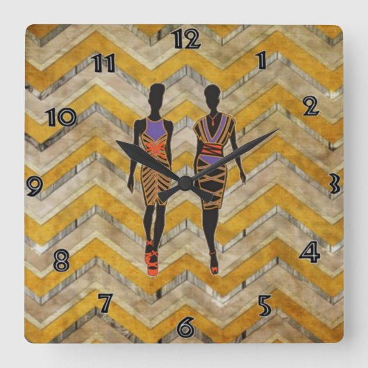 Afrocentric Silhouette Wall klok (Voorkant)