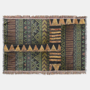Afrocentric Tribal Motif Pattern Afdrukken Deken