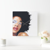 Afrocentric Wall Clock Vierkante Klok (Huis)