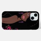 Afrocentrisch Beauty iPhone 15 Hoesje (Achterkant (horizontaal))