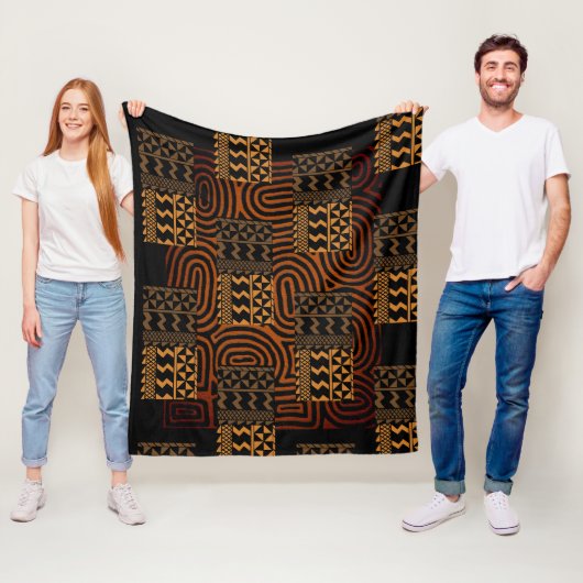 Afrocentrisch geometrisch fleece deken (In situ)