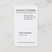Afrocentrisch - Maritale counseling, combinatiethe Visitekaartje (Achterkant)