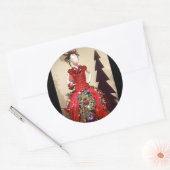 Afrocentrisch persformulier Mannequin-kerstboom Ronde Sticker (Envelop)