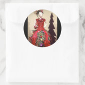 Afrocentrisch persformulier Mannequin-kerstboom Ronde Sticker (Tas)