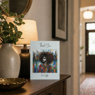 Afrocentrisch Portret Moderne Kunst Stadsgezicht K Bedankkaart