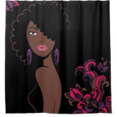 Afrocentrisch schoonheidsdouchegordijn douchegordijn (Voorkant)