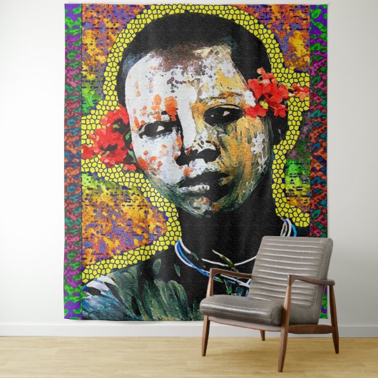 Afrocentrisch Tribaal Religieus Wandkleed (In situ)