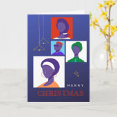 Afrocentrische Art Deco Christmas Kaart 005 (Gele Bloem)