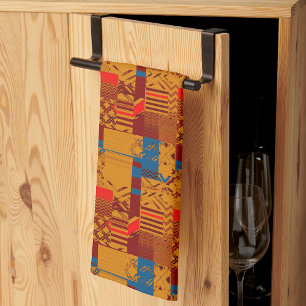 Afrocentrische geometrische print theedoek
