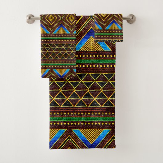 Afrocentrische proefdoekset voor proefmodel bad handdoek (Insitu)