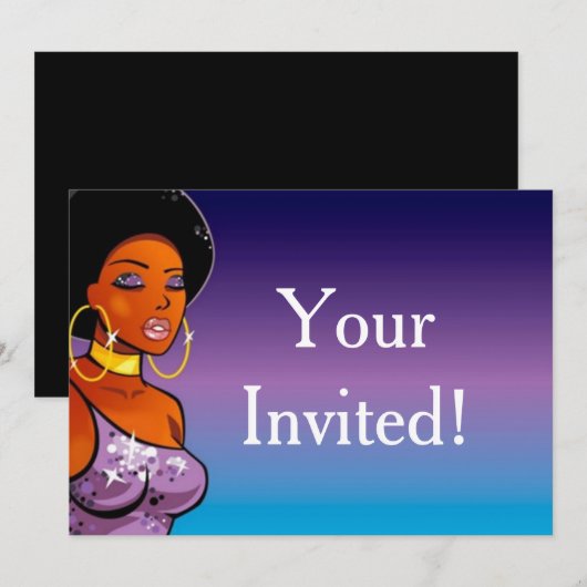 Afrocentrische uitnodigingen (Voorkant / Achterkant)