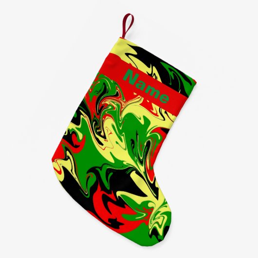 Afrocentrische wervelingen kleine kerstsok (Voorkant (Hangend))