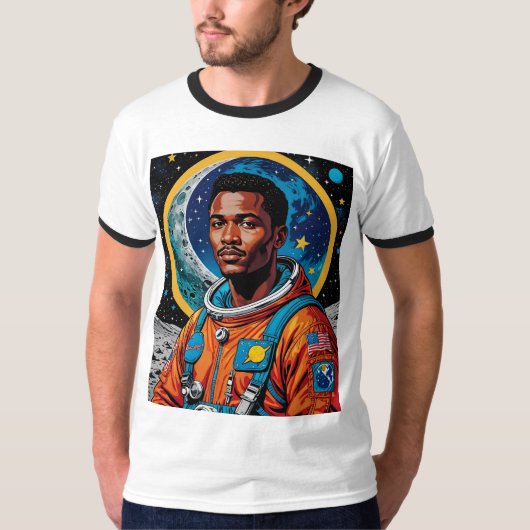 Afrofuturisme Space Explorer Graphic T-shirt (Voorkant)