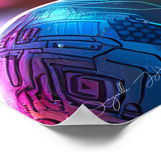 Afrofuturiste Africaine Poster d'Art Moderne (Coin)