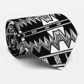Afrofuturistisch patroon grijs stropdas (Opgerold)