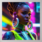 Afrofuturistische Afrikaanse vrouw Modern Art Post Poster (Voorkant)