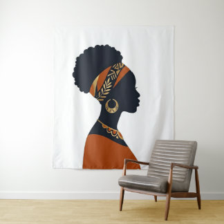 Afrohemian Koningin Stralende Muurschildering Tapi Wandkleed